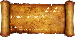Lesko László névjegykártya